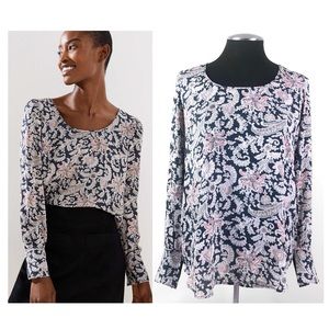 LOFT - Floral Paisley Scoop Neck Blouse